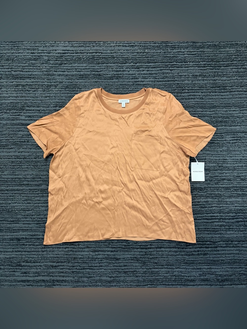 NWT Nordstrom Crewneck Satin T Shirt